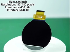 Display TFT de alta resolução 480*480 Custom 2.76 polegadas Display TFT RGB